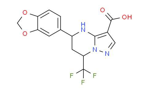 CAS No. 332856-49-2, 5-(Benzo[d][1,3]dioxol-5-yl)-7-(trifluoromethyl)-4,5,6,7-tetrahydropyrazolo[1,5-a]pyrimidine-3-carboxylic acid