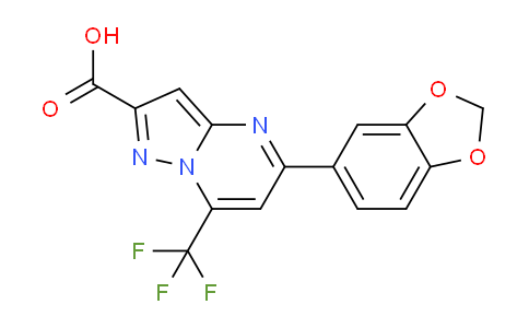CAS No. 332375-43-6, 5-(Benzo[d][1,3]dioxol-5-yl)-7-(trifluoromethyl)pyrazolo[1,5-a]pyrimidine-2-carboxylic acid