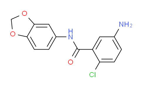 CAS No. 1018523-49-3, 5-Amino-N-(benzo[d][1,3]dioxol-5-yl)-2-chlorobenzamide