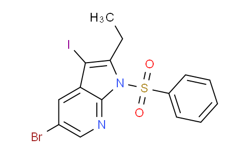 CAS No. 1246088-48-1, 5-Bromo-2-ethyl-3-iodo-1-(phenylsulfonyl)-1H-pyrrolo[2,3-b]pyridine