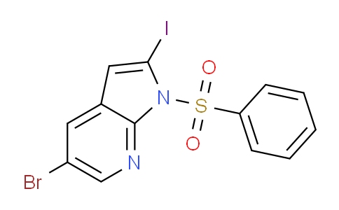CAS No. 1211588-96-3, 5-Bromo-2-iodo-1-(phenylsulfonyl)-1H-pyrrolo[2,3-b]pyridine