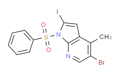 CAS No. 1227267-11-9, 5-Bromo-2-iodo-4-methyl-1-(phenylsulfonyl)-1H-pyrrolo[2,3-b]pyridine