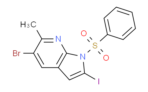 CAS No. 1227270-97-4, 5-Bromo-2-iodo-6-methyl-1-(phenylsulfonyl)-1H-pyrrolo[2,3-b]pyridine
