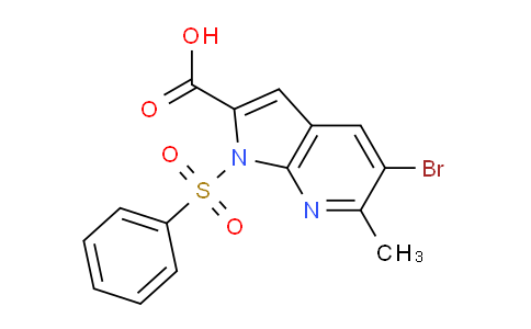 CAS No. 1227269-29-5, 5-Bromo-6-methyl-1-(phenylsulfonyl)-1H-pyrrolo[2,3-b]pyridine-2-carboxylic acid