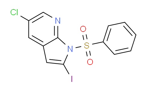 CAS No. 1227268-73-6, 5-Chloro-2-iodo-1-(phenylsulfonyl)-1H-pyrrolo[2,3-b]pyridine