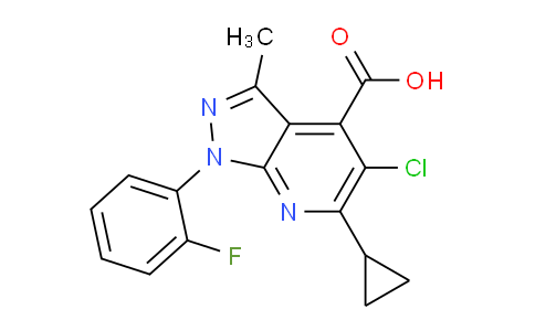 CAS No. 1011397-82-2, 5-Chloro-6-cyclopropyl-1-(2-fluorophenyl)-3-methyl-1H-pyrazolo[3,4-b]pyridine-4-carboxylic acid