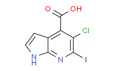CAS No. 1246088-58-3, 5-Chloro-6-iodo-1H-pyrrolo[2,3-b]pyridine-4-carboxylic acid