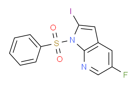 CAS No. 1227268-55-4, 5-Fluoro-2-iodo-1-(phenylsulfonyl)-1H-pyrrolo[2,3-b]pyridine