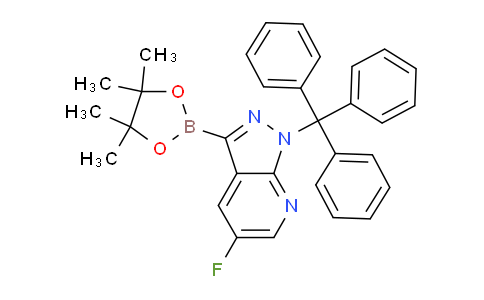 CAS No. 1383446-11-4, 5-Fluoro-3-(4,4,5,5-tetramethyl-1,3,2-dioxaborolan-2-yl)-1-trityl-1H-pyrazolo[3,4-b]pyridine