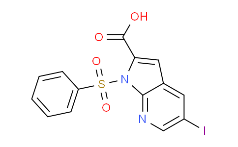 CAS No. 1346447-25-3, 5-Iodo-1-(phenylsulfonyl)-1H-pyrrolo[2,3-b]pyridine-2-carboxylic acid