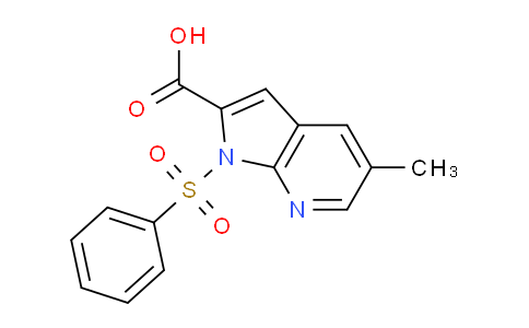 CAS No. 1227266-93-4, 5-Methyl-1-(phenylsulfonyl)-1H-pyrrolo[2,3-b]pyridine-2-carboxylic acid