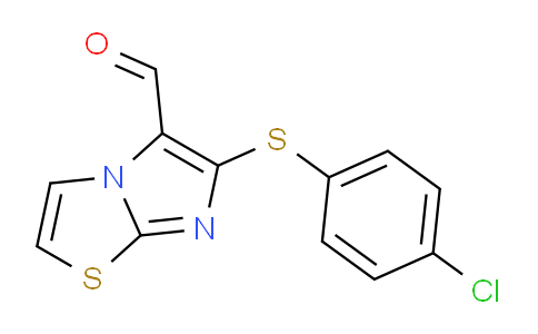 CAS No. 175277-53-9, 6-((4-Chlorophenyl)thio)imidazo[2,1-b]thiazole-5-carbaldehyde