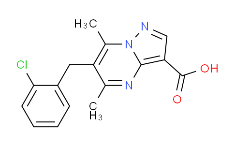 CAS No. 1119452-25-3, 6-(2-Chlorobenzyl)-5,7-dimethylpyrazolo[1,5-a]pyrimidine-3-carboxylic acid