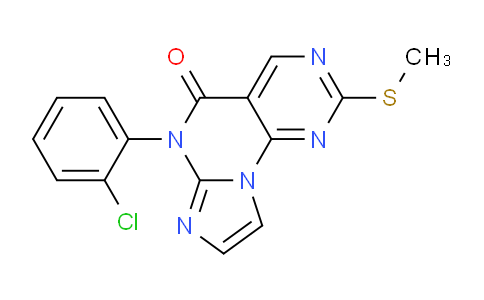 CAS No. 1395026-26-2, 6-(2-Chlorophenyl)-2-(methylthio)imidazo[1,2-a]pyrimido[5,4-e]pyrimidin-5(6H)-one