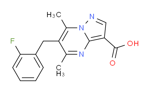 CAS No. 656818-36-9, 6-(2-Fluorobenzyl)-5,7-dimethylpyrazolo[1,5-a]pyrimidine-3-carboxylic acid