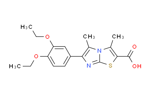 CAS No. 1437435-97-6, 6-(3,4-Diethoxyphenyl)-3,5-dimethylimidazo[2,1-b]thiazole-2-carboxylic acid