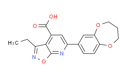 CAS No. 1263217-07-7, 6-(3,4-Dihydro-2H-benzo[b][1,4]dioxepin-7-yl)-3-ethylisoxazolo[5,4-b]pyridine-4-carboxylic acid