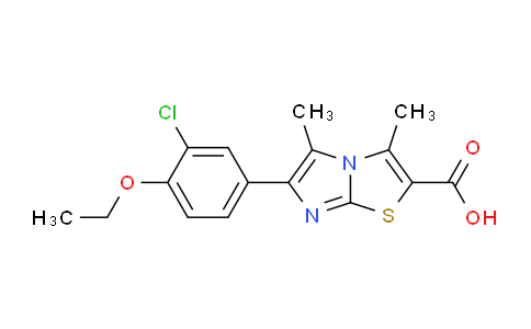 CAS No. 1437485-82-9, 6-(3-Chloro-4-ethoxyphenyl)-3,5-dimethylimidazo[2,1-b]thiazole-2-carboxylic acid