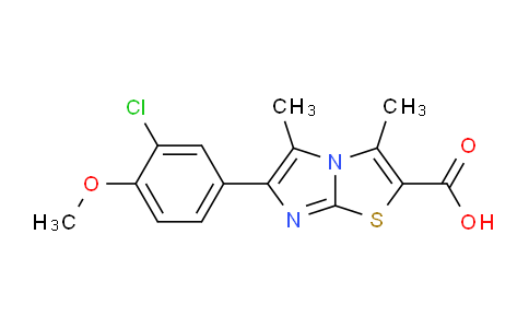 CAS No. 1437385-14-2, 6-(3-Chloro-4-methoxyphenyl)-3,5-dimethylimidazo[2,1-b]thiazole-2-carboxylic acid