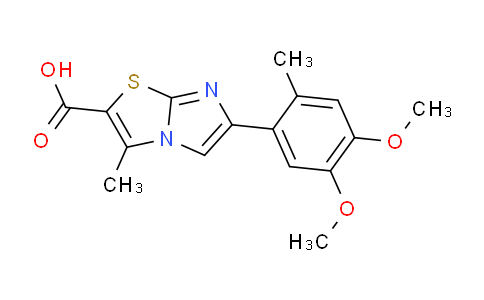 CAS No. 1437434-53-1, 6-(4,5-Dimethoxy-2-methylphenyl)-3-methylimidazo[2,1-b]thiazole-2-carboxylic acid