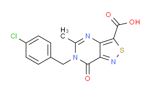 CAS No. 1779133-21-9, 6-(4-Chlorobenzyl)-5-methyl-7-oxo-6,7-dihydroisothiazolo[4,3-d]pyrimidine-3-carboxylic acid