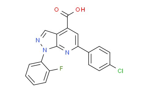 CAS No. 1011397-66-2, 6-(4-Chlorophenyl)-1-(2-fluorophenyl)-1H-pyrazolo[3,4-b]pyridine-4-carboxylic acid