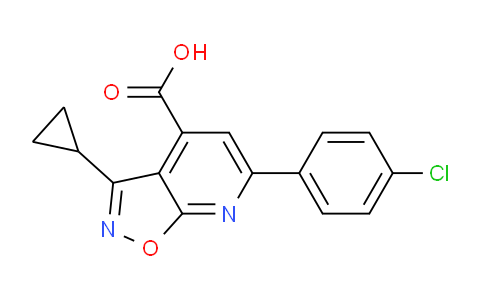 CAS No. 1263209-04-6, 6-(4-Chlorophenyl)-3-cyclopropylisoxazolo[5,4-b]pyridine-4-carboxylic acid