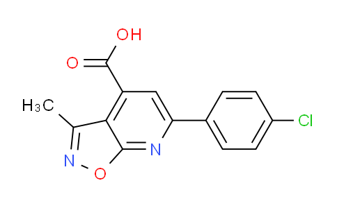 CAS No. 753468-45-0, 6-(4-Chlorophenyl)-3-methylisoxazolo[5,4-b]pyridine-4-carboxylic acid