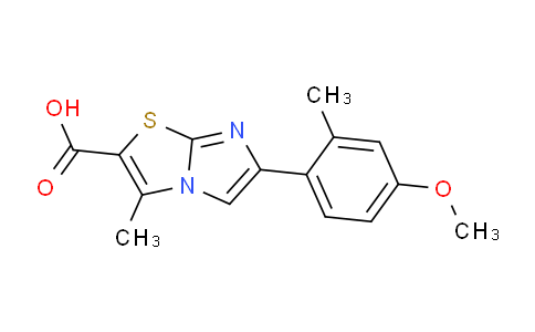 CAS No. 1437435-47-6, 6-(4-Methoxy-2-methylphenyl)-3-methylimidazo[2,1-b]thiazole-2-carboxylic acid