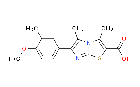 CAS No. 1181330-83-5, 6-(4-Methoxy-3-methylphenyl)-3,5-dimethylimidazo[2,1-b]thiazole-2-carboxylic acid