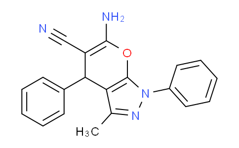 CAS No. 53316-57-7, 6-Amino-3-methyl-1,4-diphenyl-1,4-dihydropyrano[2,3-c]pyrazole-5-carbonitrile