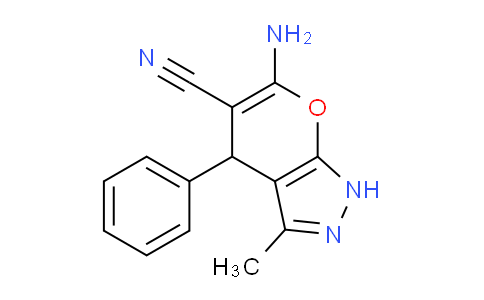 CAS No. 81000-11-5, 6-Amino-3-methyl-4-phenyl-1,4-dihydropyrano[2,3-c]pyrazole-5-carbonitrile