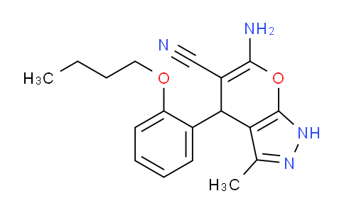CAS No. 315244-99-6, 6-Amino-4-(2-butoxyphenyl)-3-methyl-1,4-dihydropyrano[2,3-c]pyrazole-5-carbonitrile
