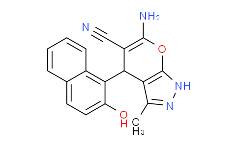 CAS No. 881041-06-1, 6-Amino-4-(2-hydroxynaphthalen-1-yl)-3-methyl-1,4-dihydropyrano[2,3-c]pyrazole-5-carbonitrile