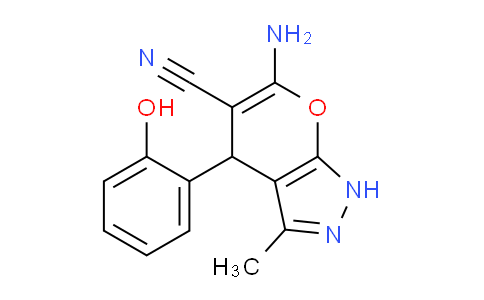 CAS No. 667404-65-1, 6-Amino-4-(2-hydroxyphenyl)-3-methyl-1,4-dihydropyrano[2,3-c]pyrazole-5-carbonitrile