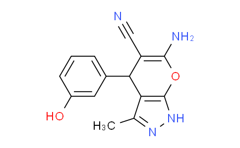 CAS No. 89607-42-1, 6-Amino-4-(3-hydroxyphenyl)-3-methyl-1,4-dihydropyrano[2,3-c]pyrazole-5-carbonitrile