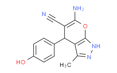 CAS No. 89607-43-2, 6-Amino-4-(4-hydroxyphenyl)-3-methyl-1,4-dihydropyrano[2,3-c]pyrazole-5-carbonitrile