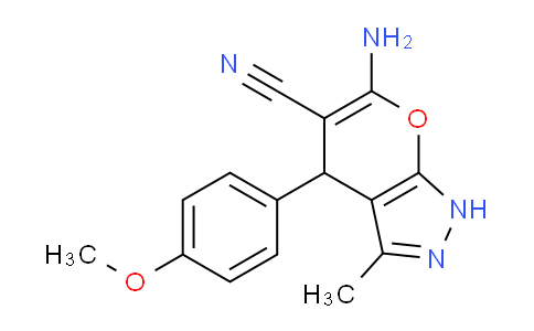 CAS No. 81000-12-6, 6-Amino-4-(4-methoxyphenyl)-3-methyl-1,4-dihydropyrano[2,3-c]pyrazole-5-carbonitrile