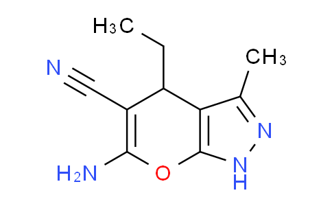 CAS No. 612513-75-4, 6-Amino-4-ethyl-3-methyl-1,4-dihydropyrano[2,3-c]pyrazole-5-carbonitrile
