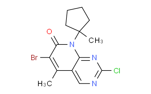 CAS No. 1956322-12-5, 6-Bromo-2-chloro-5-methyl-8-(1-methylcyclopentyl)pyrido[2,3-d]pyrimidin-7(8H)-one