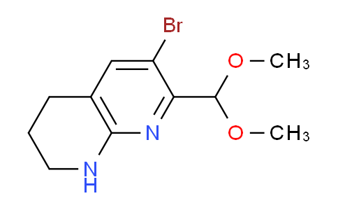 CAS No. 1708974-02-0, 6-Bromo-7-(dimethoxymethyl)-1,2,3,4-tetrahydro-1,8-naphthyridine