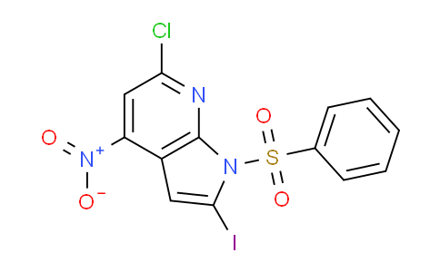 CAS No. 1227266-95-6, 6-Chloro-2-iodo-4-nitro-1-(phenylsulfonyl)-1H-pyrrolo[2,3-b]pyridine