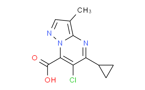 CAS No. 1443278-74-7, 6-Chloro-5-cyclopropyl-3-methylpyrazolo[1,5-a]pyrimidine-7-carboxylic acid