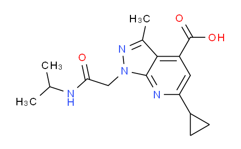 CAS No. 1011396-85-2, 6-Cyclopropyl-1-(2-(isopropylamino)-2-oxoethyl)-3-methyl-1H-pyrazolo[3,4-b]pyridine-4-carboxylic acid