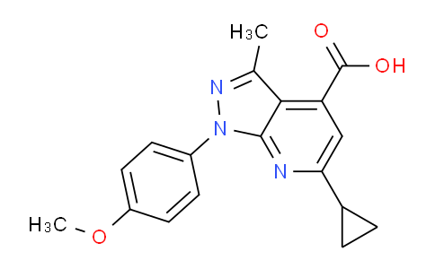 CAS No. 937600-18-5, 6-Cyclopropyl-1-(4-methoxyphenyl)-3-methyl-1H-pyrazolo[3,4-b]pyridine-4-carboxylic acid