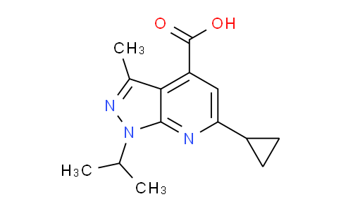 CAS No. 886502-06-3, 6-Cyclopropyl-1-isopropyl-3-methyl-1H-pyrazolo[3,4-b]pyridine-4-carboxylic acid