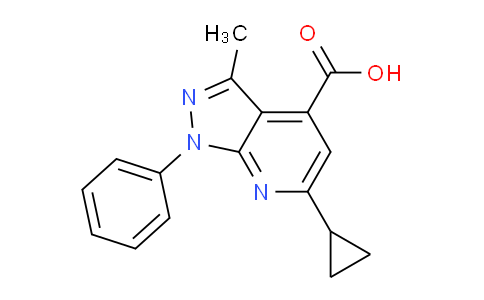 CAS No. 881443-44-3, 6-Cyclopropyl-3-methyl-1-phenyl-1H-pyrazolo[3,4-b]pyridine-4-carboxylic acid