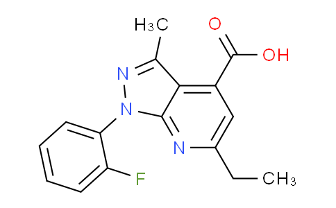 CAS No. 1119499-72-7, 6-Ethyl-1-(2-fluorophenyl)-3-methyl-1H-pyrazolo[3,4-b]pyridine-4-carboxylic acid
