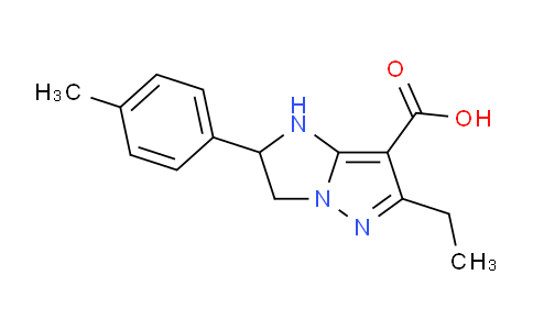 CAS No. 1707668-06-1, 6-Ethyl-2-(p-tolyl)-2,3-dihydro-1H-imidazo[1,2-b]pyrazole-7-carboxylic acid