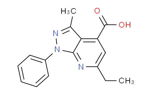 CAS No. 937691-38-8, 6-Ethyl-3-methyl-1-phenyl-1H-pyrazolo[3,4-b]pyridine-4-carboxylic acid